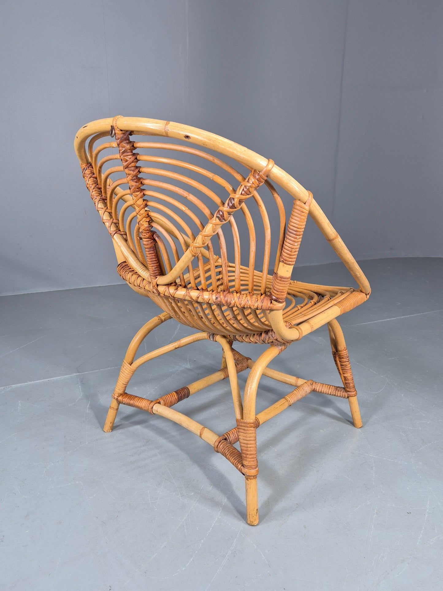 Vintage 1970s Cane work Lounge Chair Stylish Quality Retro EB11601