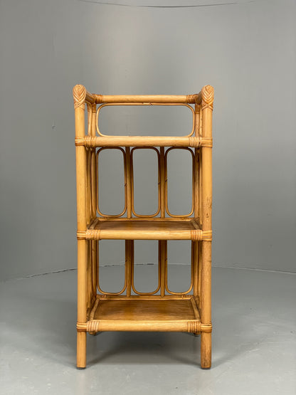 Vintage Bamboo Shelf Stand Mid Century Retro Bathroom Makeup Storage EB13121