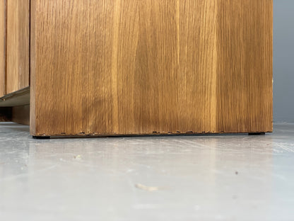 Contemporary Oak Sideboard Solid Doors Drawers Bi-fold Golden EB12287