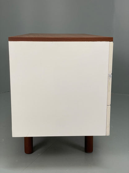 Vintage 1960s Compact Desk Teak Uniflex White Retro Mid Century Drawers EB12968