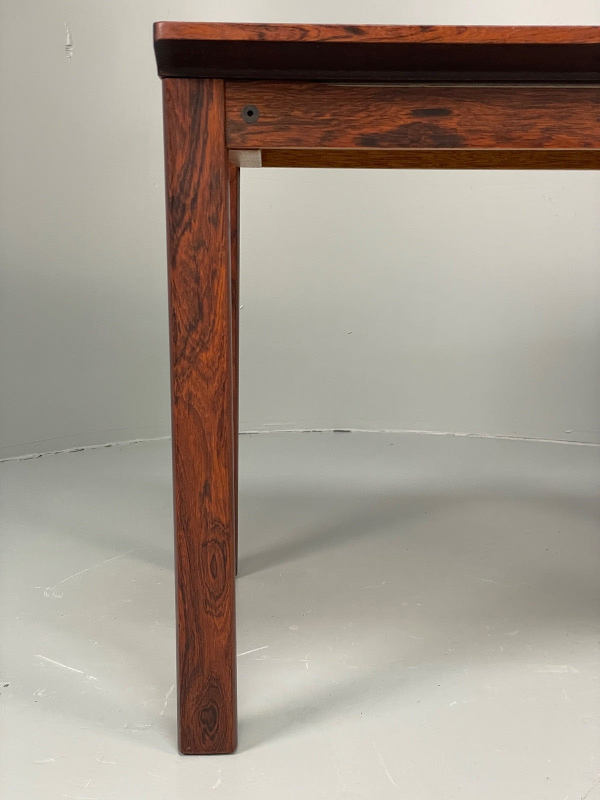 Vintage 1960s Side Table By Hans Olsen Sweden Green Leather Top EB11186