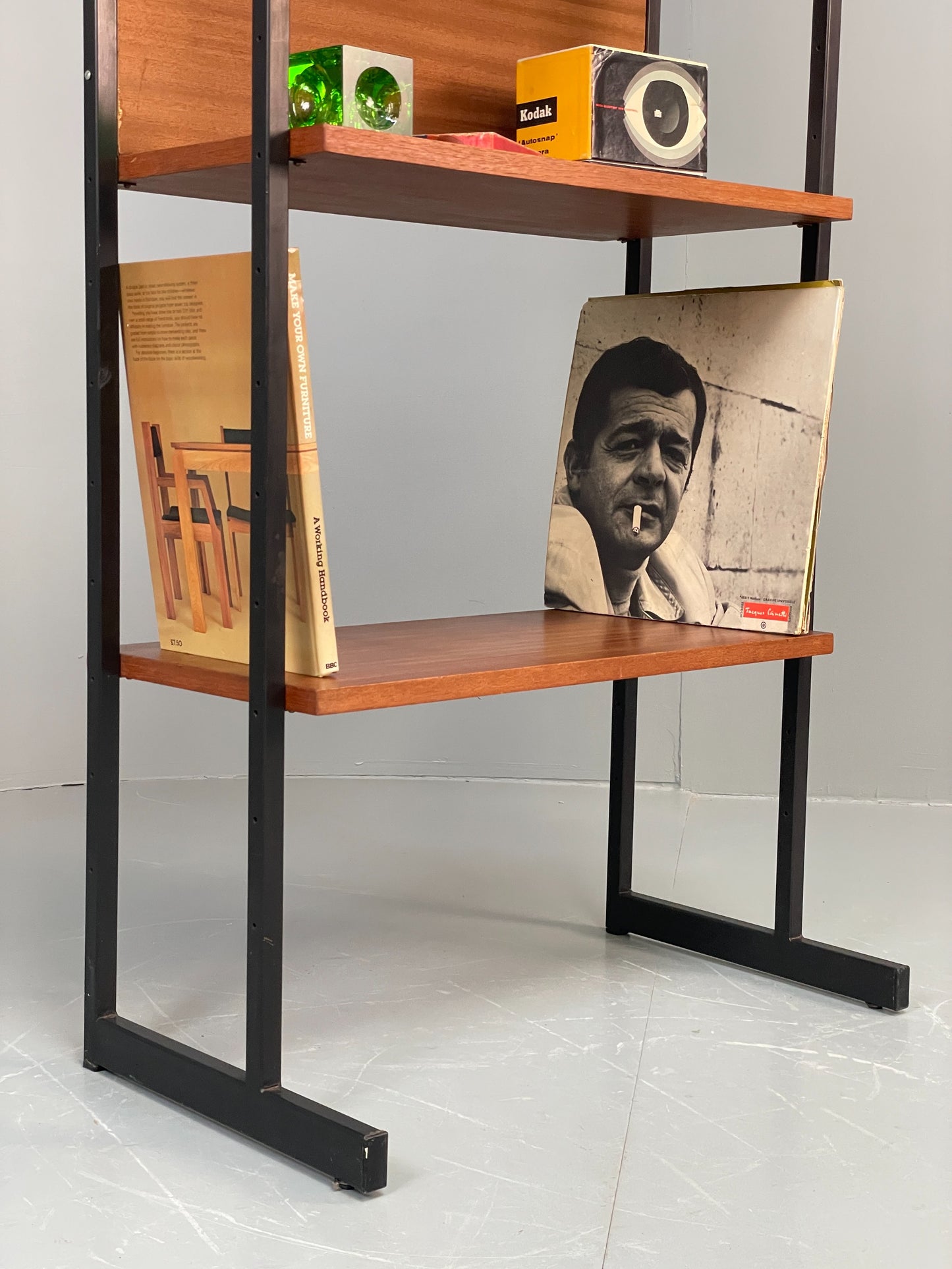 Vintage Teak Shelving Unit Open Faced 1960s Mid Century Adjustable EB12080