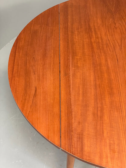 Vintage 1960s Teak Table Drop Leaf Kitchen Circular Retro Mid Century EB12496