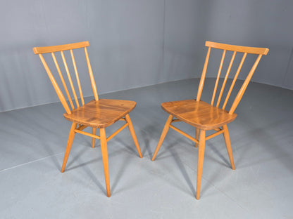 2 Vintage Ercol 391 Dining Chairs beech and Elm 1960s Retro EB12234