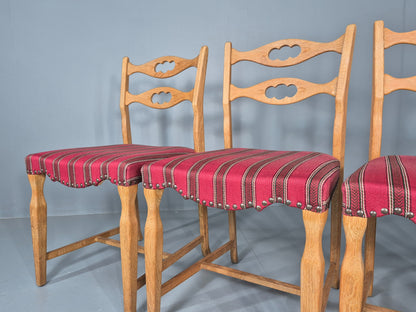4 Vintage Henning Kjaenulf Oak dining chairs 1970s Danish Retro EB12110