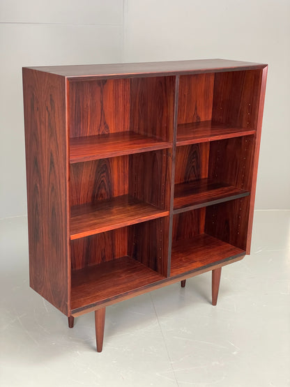 Vintage 1960s Danish Bookcase By Brouer Darkwood Mid Century Shelving EB12064