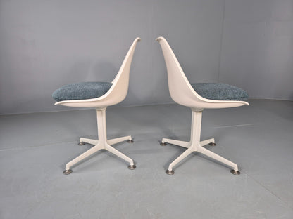 8 Maurice Burke Arkana 1960s Dining Chairs Plastic Alloy Swivel Retro EB11945
