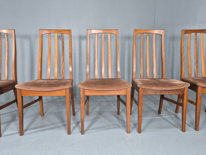 6 Vintage Mid Century Dining Chairs Teak 1970s Original Retro EB12254