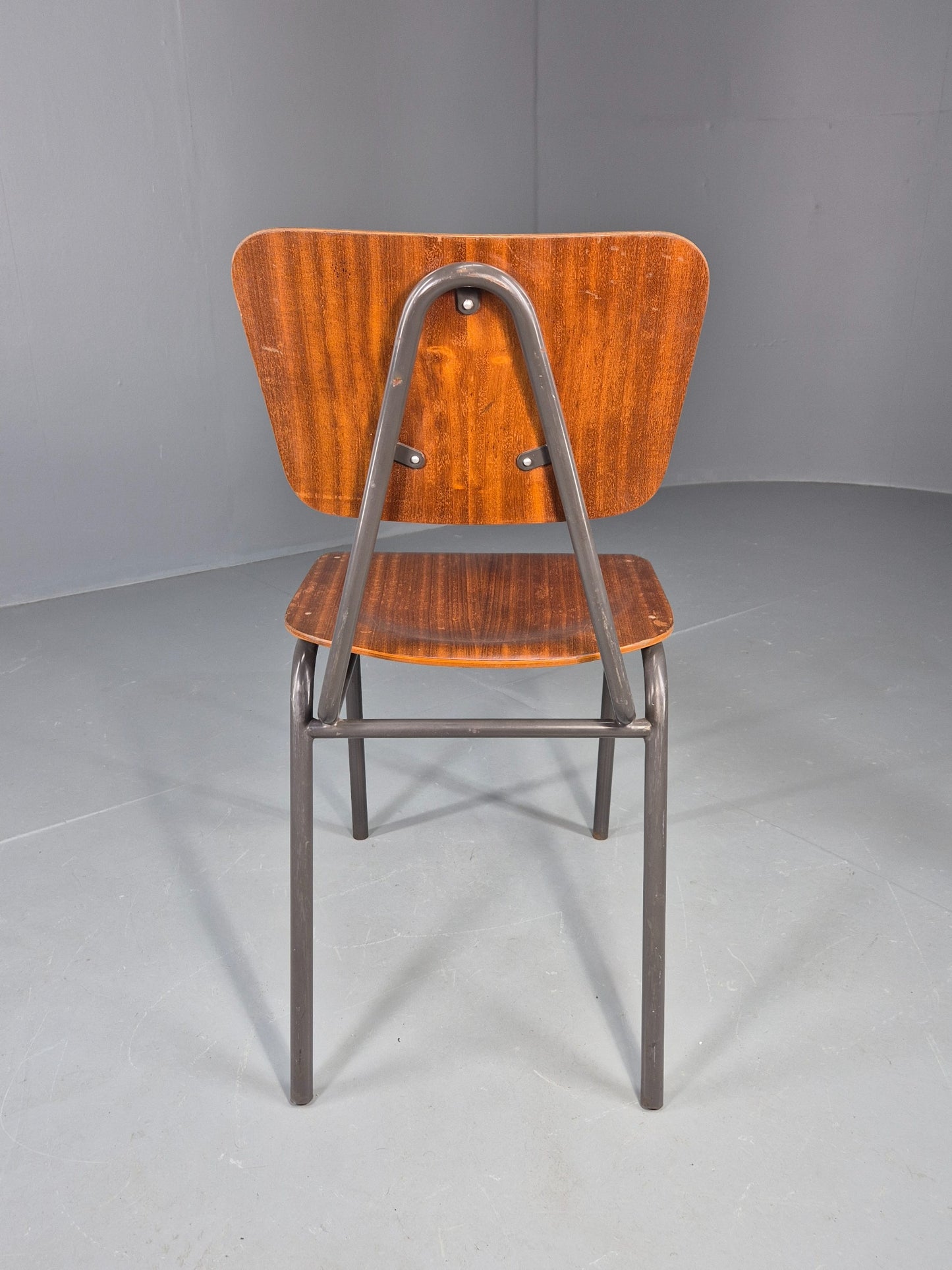Vintage Danish Steel and Plywood Dining or Workspace Chair 1960s MCM  EB12474