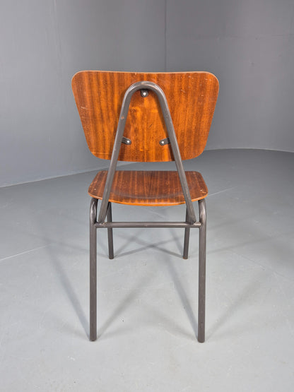 Vintage Danish Steel and Plywood Dining or Workspace Chair 1960s MCM  EB12474