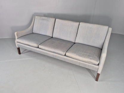 Vintage Danish 3 seater Sofa by Arne Wahl Iversen Original Cotton Retro Eb12563