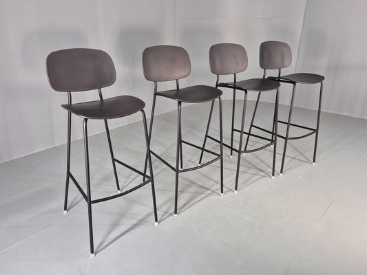 4 Tondina High Stools Infiniti Italian Design Black Plastic Pop Model  12998
