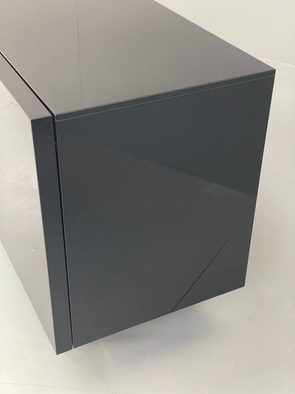 Calligaris Black 'Seattle' Sideboard Modern Italian Lacquered Drawers EB12498