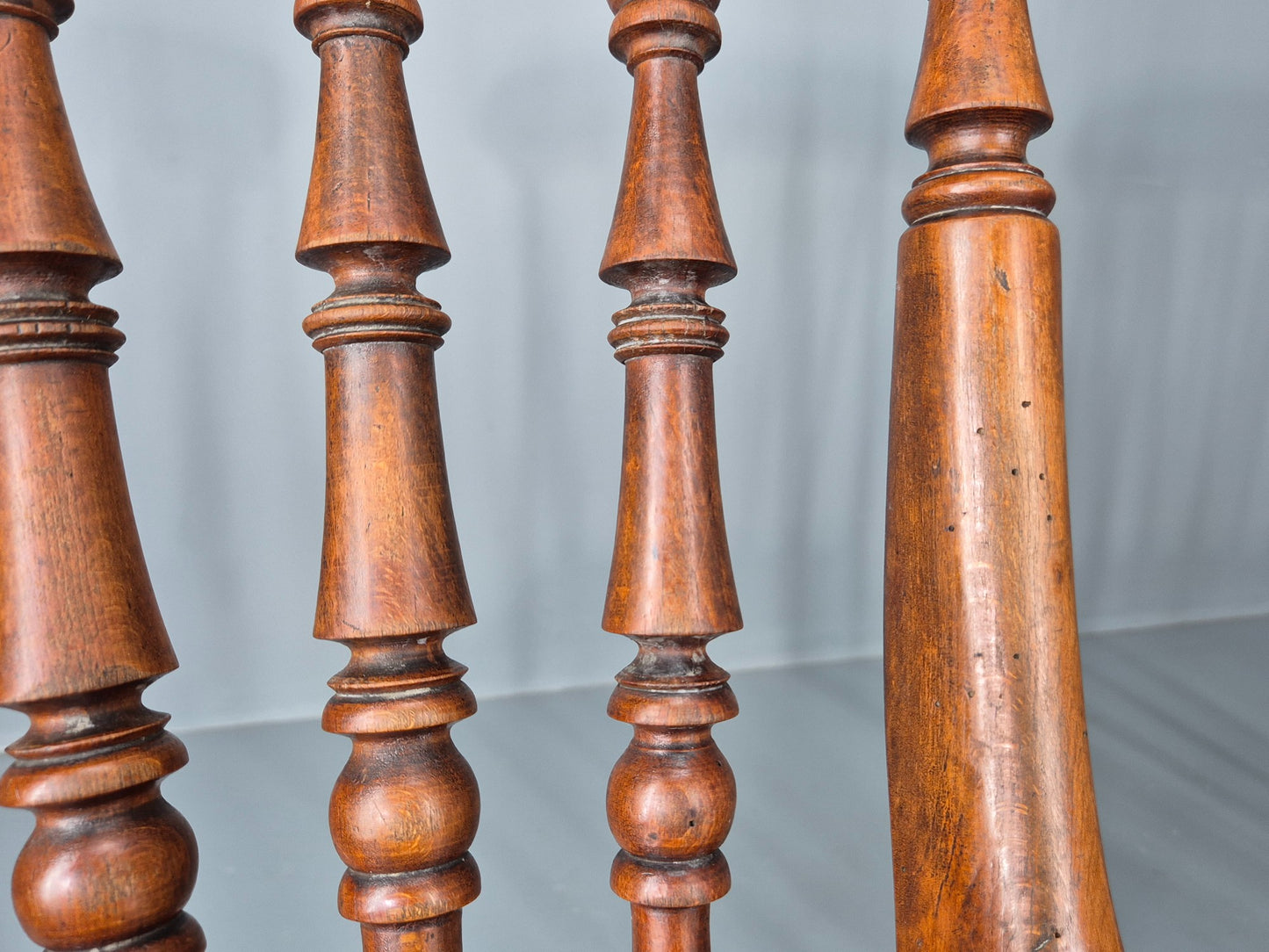 3 Antique Windsor Chairs Elm and Beech Spindle backs Victorian  EB12486
