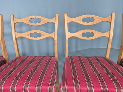 4 Vintage Henning Kjaenulf Oak dining chairs 1970s Danish Retro EB12110