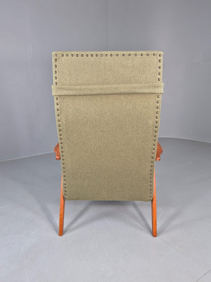 Vintage Mid Century Danish Lounge Chair Teak Frame High Back 1960s Retro EB12125