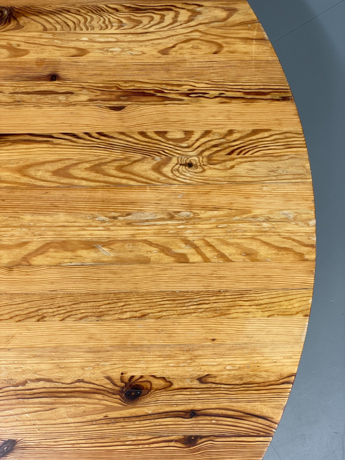 Vintage Coffee Table Round Solid Pine Swedish 1970s Wilhelmsson Style EB11177