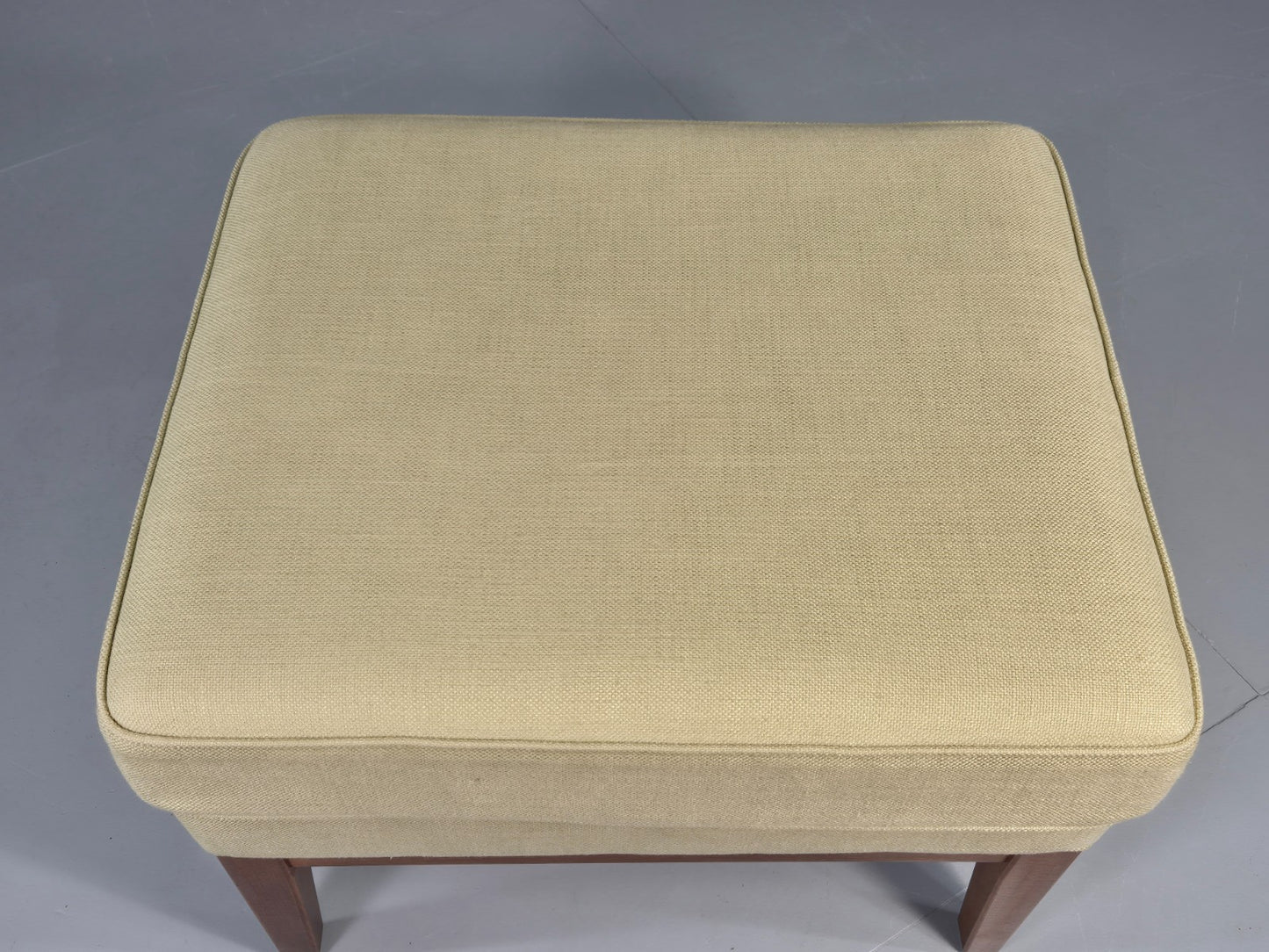 Vintage Mid Century Footstool Green Wool Teak Frame 1970s Retro EB12158