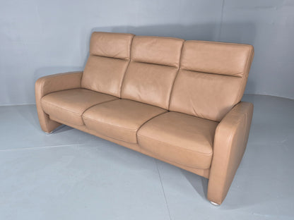 Vintage 3 Seater Leather Sofa Ergoline 1990s Retro Quality Modern Design EB11001