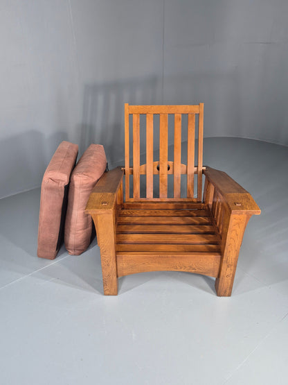 Vintage Stickley  Mission Chair Leather Upholstery Arts and Crafts Oak EB12483