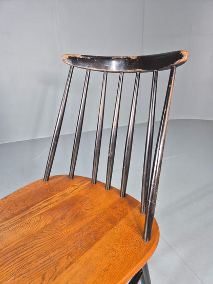 Vintage Ilmari Tapiovaara Fanett Chair Beech and Teak Retro MCM 1950s EB11602