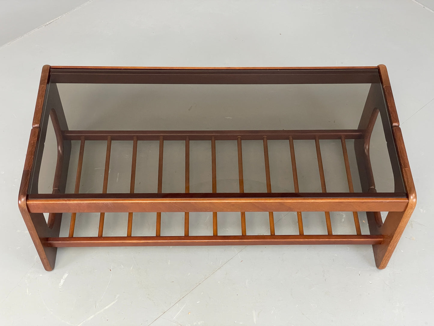 Vintage Danish Coffee Table Teak & Glass Retro 1970s Mid Century EB12304