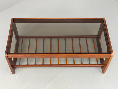 Vintage Danish Coffee Table Teak & Glass Retro 1970s Mid Century EB12304