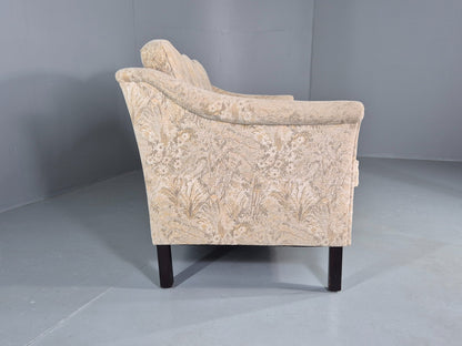 Vintage Danish 3 seater Sofa 1980s Floral Cotton Velour retro MCM EB12562