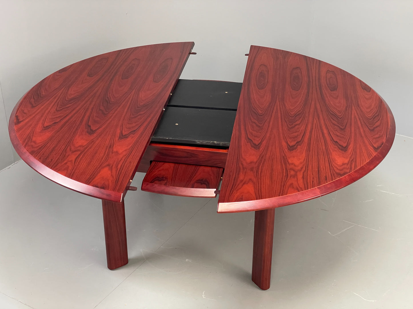 Vintage Circular Dining Table 1970s Danish Retro Rotating Top EB11990