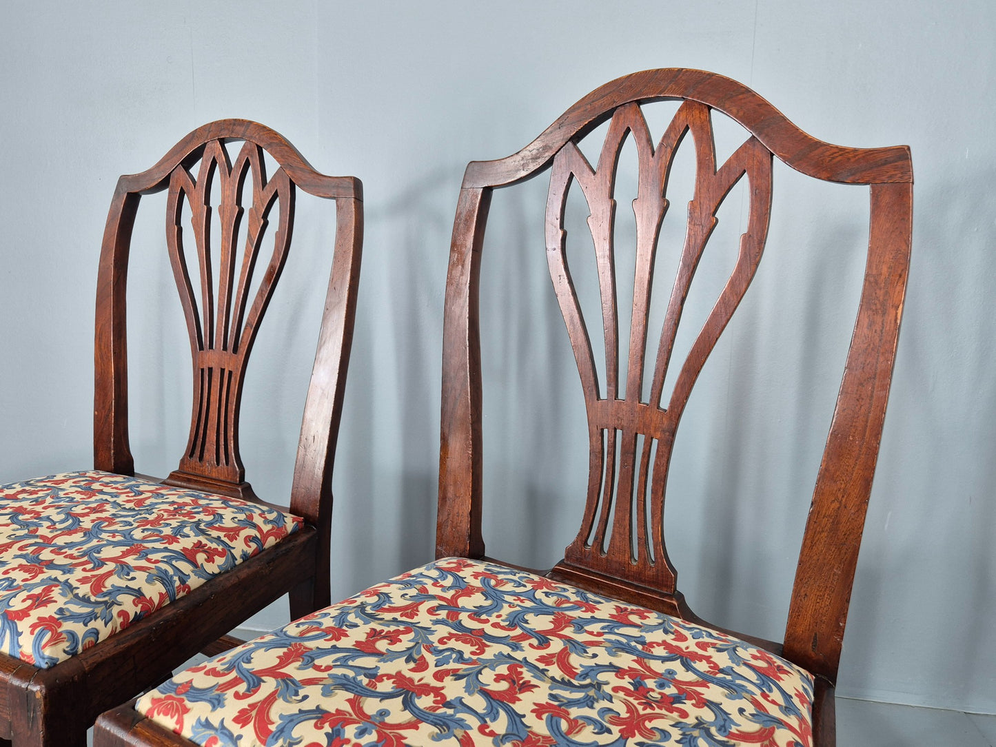 4 Antique Mahogany Dining Chairs Hepplewhite Style Georgian Hair Seat EB12583