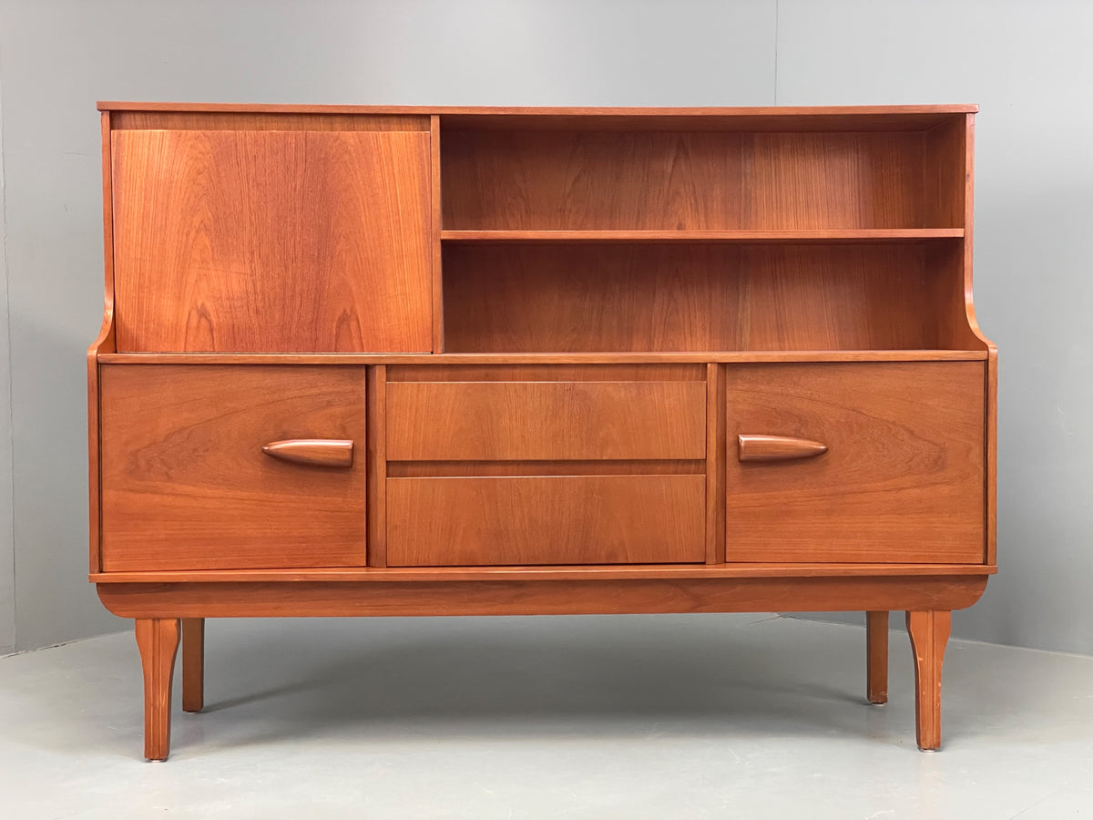 Vintage Teak Highboard Sideboard By Jentique 1960s Mid Century Shelving EB13115