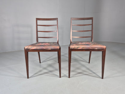 2 Vintage McIntosh Dining Chairs 1960s Retro Floral Upholstery EB12177