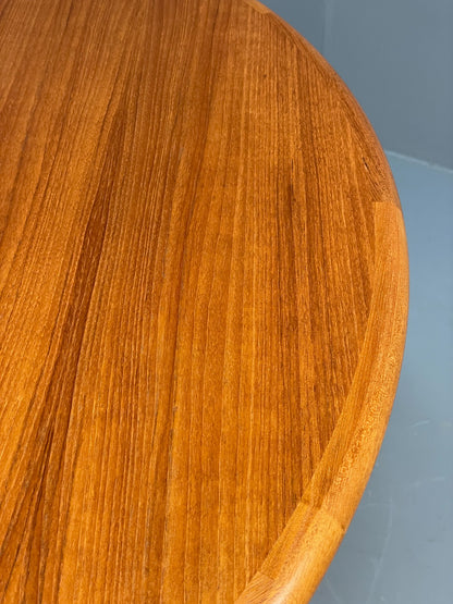 Vintage Teak Dining Table Circular Danish Retro Design 1970s EB12074