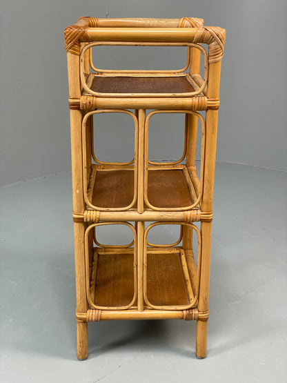 Vintage Bamboo Shelf Stand Mid Century Retro Bathroom Makeup Storage EB13121