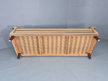 Vintage 3 Seater Sofa Mid Century Danish Green Velour Upholstery 1960s  EB12759