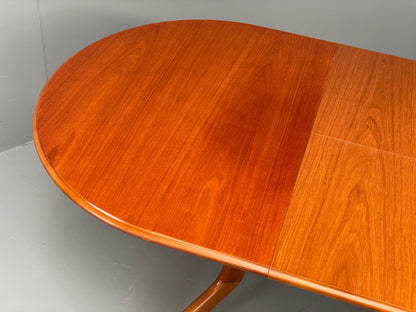 Vintage Teak Dining Table Extending 6 seater Oval 1980s EB12292