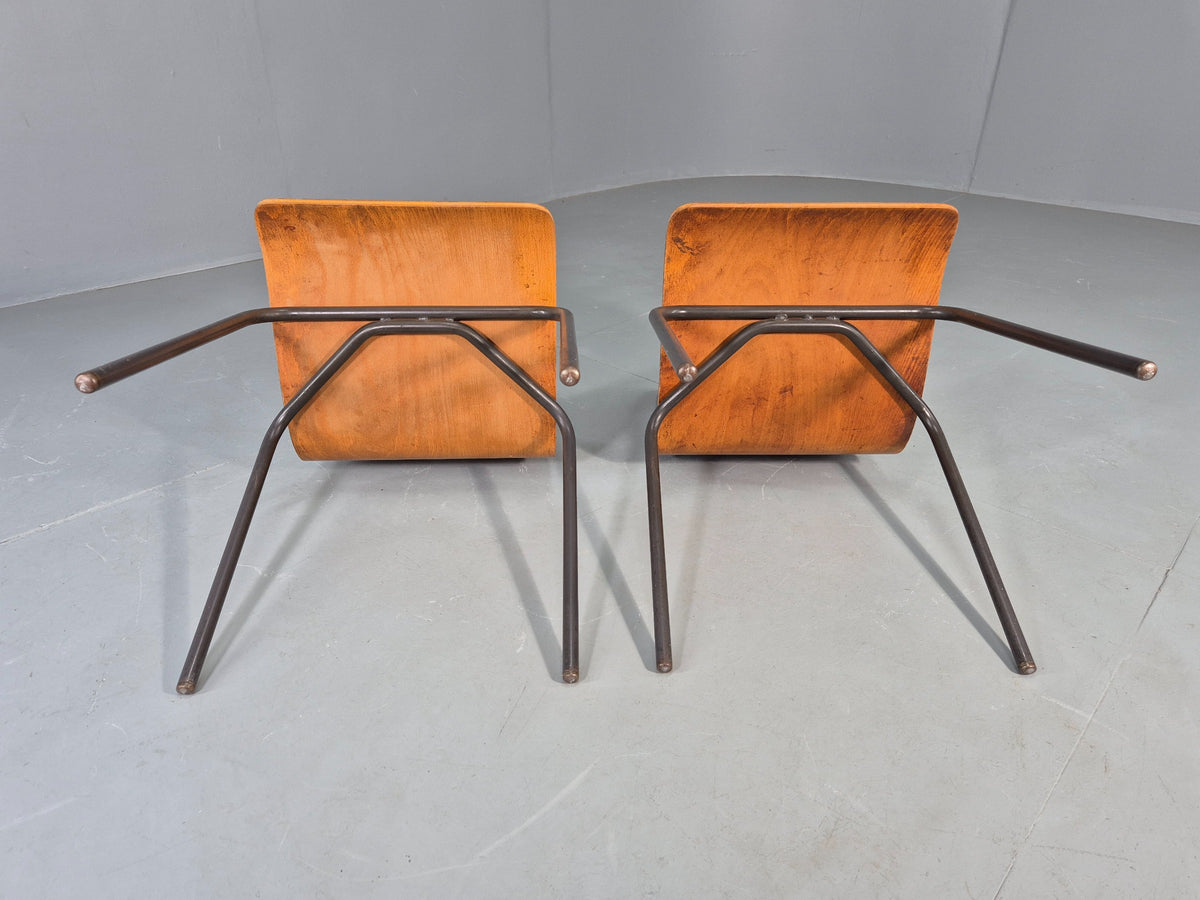 2 Vintage Robin Day Q Stak Chairs for Hille 1950s Design MCM Retro EB13130