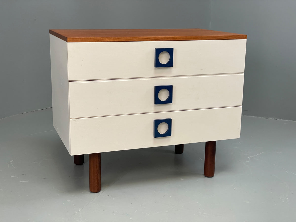 Vintage Chest Of Drawers By Uniflex Teak Retro 1960s Mid Century White EB12962
