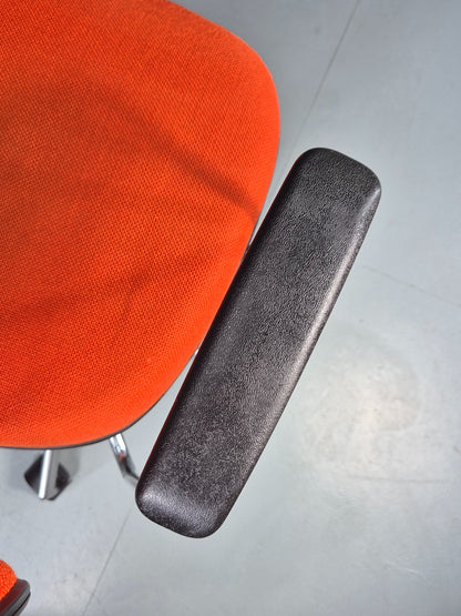 Vintage 1970s Office Chair Danish Labofa Orange wool Retro EB12128