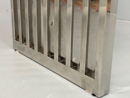 Chrome Slatted Console Table Style Of Eichholtz Modern Steel EB12887
