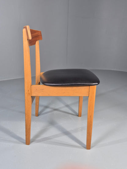 Vintage Teak Dining Chair 1960s Retro Mid Century Vinyl Seat EB11759