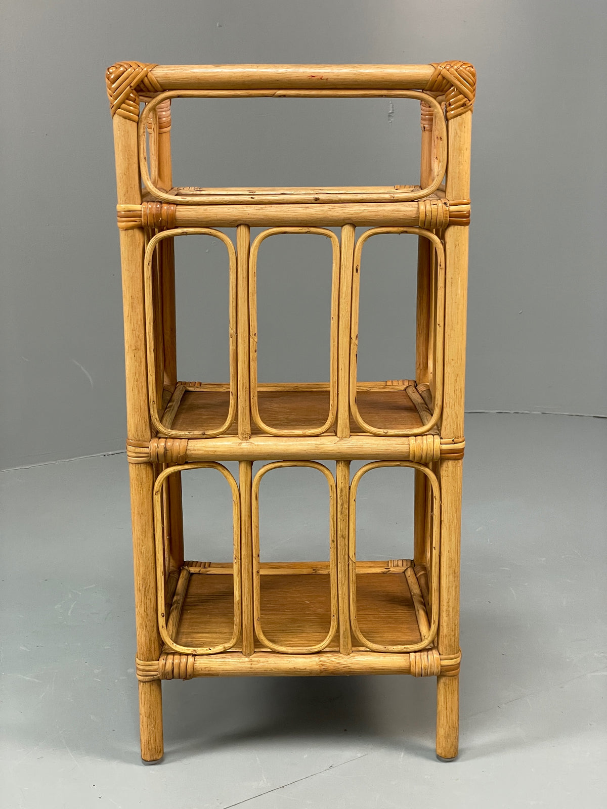 Vintage Bamboo Shelf Stand Mid Century Retro Bathroom Makeup Storage EB13121