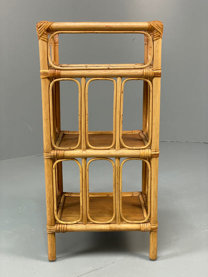 Vintage Bamboo Shelf Stand Mid Century Retro Bathroom Makeup Storage EB13121