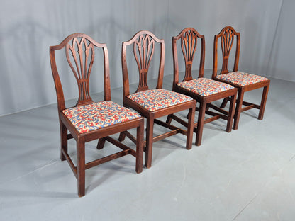 4 Antique Mahogany Dining Chairs Hepplewhite Style Georgian Hair Seat EB12583
