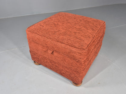 Vintage Chenille Footstool With Built In Storage  EB11660