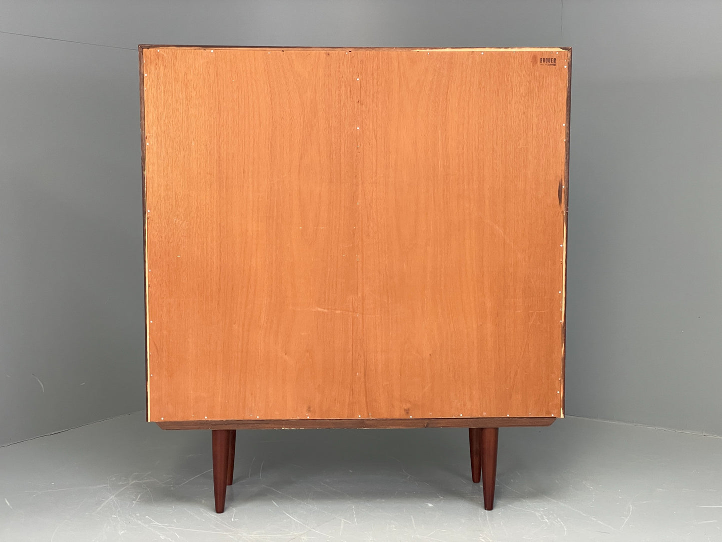 Vintage 1960s Danish Bookcase By Brouer Darkwood Mid Century Shelving EB12064