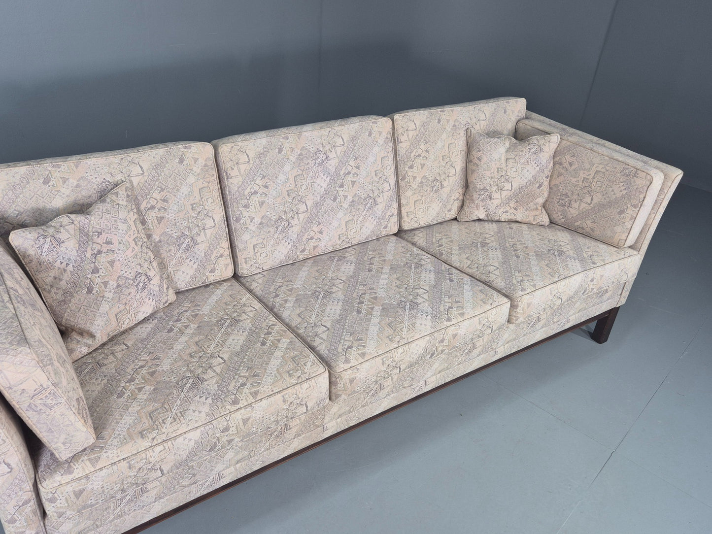 Vintage 3 Seater Sofa 1980s Danish Design Geometric Pattern Retro MCM Eb12581