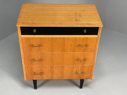 Vintage Chest Of Drawers By Limelight 1960s Oak Veneer Black Mid Century EB13119