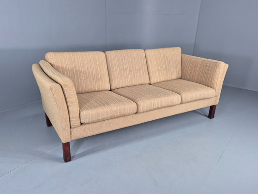 Vintage 3 Seater Sofa Danish Design 1980s Wool upholstery Retro MCM EB12543