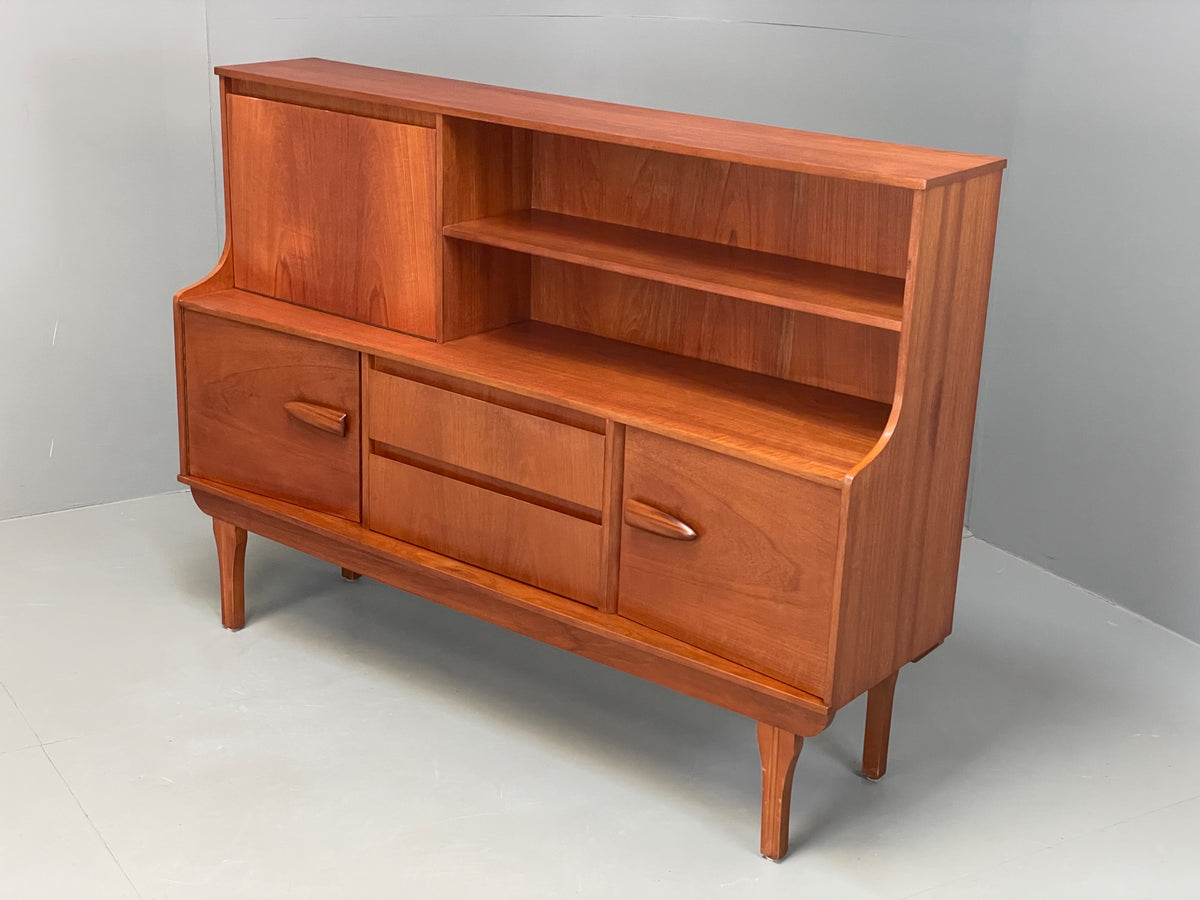Vintage Teak Highboard Sideboard By Jentique 1960s Mid Century Shelving EB13115